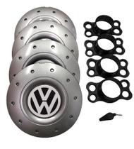 Jogo de Calotas de Centro Miollo para VW Voyage Aro 14 2009/2012 Estilo Amarok Prata