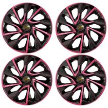 Jogo de calotas esportivas ds4 13 pink + emblema alumínio gm escovado