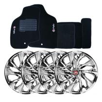 Jogo de calotas esportivas ds4 14 chrome + tapete bordado fiat palio g3 Jogo de calotas esportivas ds4 14 chrome + tapete bordado fiat palio g3