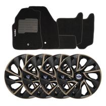 Jogo de calotas esportivas ds4 14 gold + tapete bordado fiesta 03/...