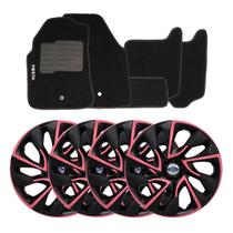 Jogo de calotas esportivas ds4 14 pink + tapete bordado fiesta 03/...