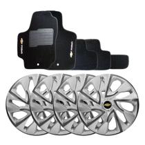 Jogo de calotas esportivas ds4 14 silver cup + tapete bordado prisma 06/12