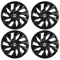 Jogo de calotas esportivas ds4 15 black + emblema ford