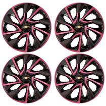 Jogo de calotas esportivas ds4 15 pink + emblema gm chevrolet Jogo de calotas esportivas ds4 15 pink + emblema gm chevrolet