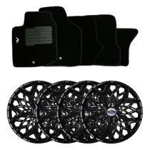 Jogo de calotas esportivas moove 14 black + tapetes bordados ford ka (até 2013)