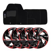 Jogo de calotas esportivas nitro 14 black red + tapetes bordados gol g2 g3 g4 Jogo de calotas esportivas nitro 14 black red + tapetes bordados gol g2 g3 g4