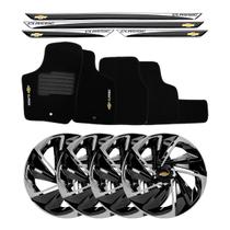 Jogo de calotas esportivas nitro 14 black silver + soleiras resinadas + tapetes classic Jogo de calotas esportivas nitro 14 black silver + soleiras resinadas + tapetes classic