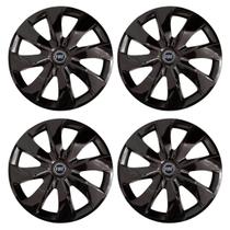 Jogo de calotas esportivas prime 13 black + emblema fiat azul Jogo de calotas esportivas prime 13 black + emblema fiat azul