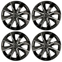 Jogo de calotas esportivas prime 14 black chrome + emblema alumínio volks 3d Jogo de calotas esportivas prime 14 black chrome + emblema alumínio volks 3d