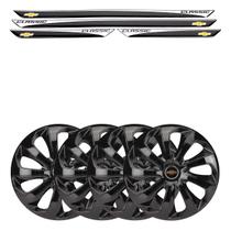 Jogo de calotas esportivas velox 13 black + soleiras resinadas classic Jogo de calotas esportivas velox 13 black + soleiras resinadas classic