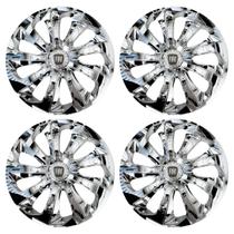 Jogo de calotas esportivas velox 13 chrome + emblemas resinados fiat preto Jogo de calotas esportivas velox 13 chrome + emblemas resinados fiat preto