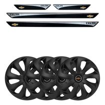 Jogo de calotas esportivas velox 13 fosc black + soleiras resinadas celta Jogo de calotas esportivas velox 13 fosc black + soleiras resinadas celta