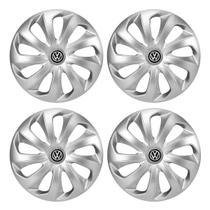 Jogo de calotas esportivas velox 13 silver + emblema resinado vw volkswagen