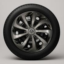 Jogo de calotas esportivas velox 14 graphite black + emblema resinado vw volkswagen Jogo de calotas esportivas velox 14 graphite black + emblema resinado vw volkswagen