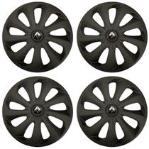 Jogo de calotas esportivas velox 15 fosc black + emblema resinado renault