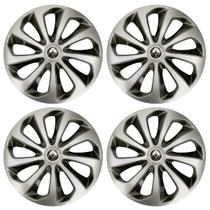 Jogo de calotas esportivas velox 15 silver black + emblema resinado renault