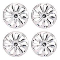 Jogo de calotas esportivas velox 15 silver chrome + emblema resinado renault