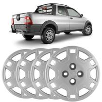 Jogo de Calotas Grid Strada 2011 a 2012 Aro 14 Polegadas Cubo Alto 4 Peças Prata 044ca-pta-u Original