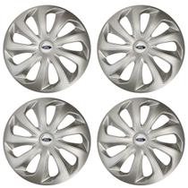 Jogo de Calotas Velox Aro 14 Silver + Emblema Resinado Ford Jogo de Calotas Velox Aro 14 Silver + Emblema Resinado Ford