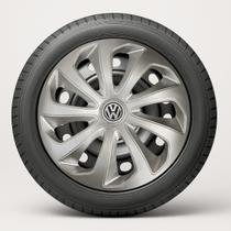 Jogo de Calotas Velox Aro 14 Silver + Emblema Resinado Vw Volkswagen