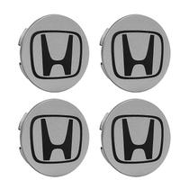 Jogo de Calotinha 69mm Centro de Roda Honda New Civic Prata Emblema Preto Jogo de Calotinha 69mm Centro de Roda Honda New Civic Prata Emblema Preto