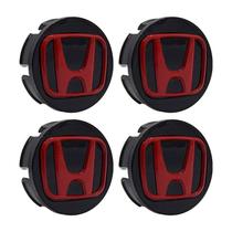 Jogo de Calotinhas 58mm Centro de Roda Honda Preta FIT Civic City logo vermelho Jogo de Calotinhas 58mm Centro de Roda Honda Preta FIT Civic City logo vermelho