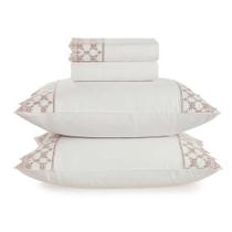 Jogo De Cama 04 Pçs 180 Fios Constanza Branco/Duna Karsten