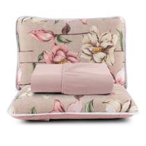 Jogo de Cama 100% Algodão Casal Padrão Rosê 3 pcs Estampado