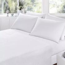 Jogo De Cama 100% ALGODÃO Com Lençol de Cima CASAL 4 Peças 180 Fios COR: BRANCO
