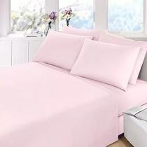Jogo De Cama 100% ALGODÃO Lençol Com Elastico QUEEN 4 Peças 180 Fios COR: ROSA Jogo De Cama 100% ALGODÃO Lençol Com Elastico QUEEN 4 Peças 180 Fios COR: ROSA