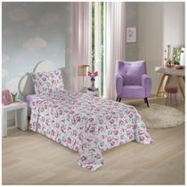 Jogo de Cama 100% Algodão Solteiro Estampado - Com 3 Peças - 1,40m X 2,10m