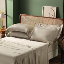 Jogo De Cama 100% Bambu Fibras Naturais 4 Peças 350 Fios Camurça - King Jogo De Cama 100% Bambu Fibras Naturais 4 Peças 350 Fios Camurça - King