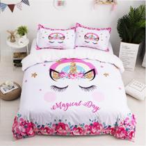 Jogo de cama 4 peas casal comum unicrnio 240x240cm Jogo de cama 4 peas casal comum unicrnio 240x240cm