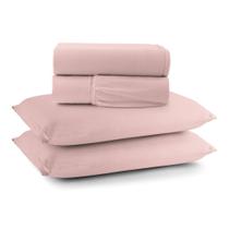 Jogo de Cama 4 Peças 100% Algodão Malha c/ Elástico Macio Antipilling Solteiro Casal Queen King