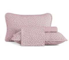 Jogo de Cama 4 peças Altenburg Malha Fio Penteado Bits Rosa Jogo de Cama 4 peças Altenburg Malha Fio Penteado Bits Rosa