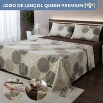 Jogo De Cama 4 Peças Queen Padrão Estampado Hipercal 400 Fios Super Macio Resistente Confortável Suave Premium