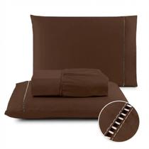 Jogo de Cama 400 fios Premium 3 peças Lençol kit casal Macio Ponto Palito