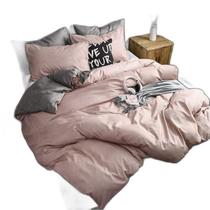 Jogo De Cama 6 Peças Casal Super King Rosê Decor Gray Jogo De Cama 6 Peças Casal Super King Rosê Decor Gray