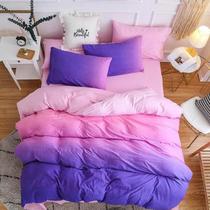 Jogo de cama 7 pç casal queen degradê purple com edredom