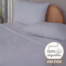 Jogo de Cama Algodão Casal Completo Percal 200 Fios Roupa de Cama Confortavel 4 Peças