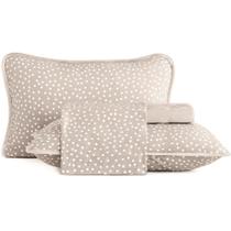 Jogo de Cama Altenburg Bits Malha 4 Peças Casal Bege