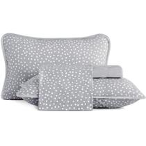 Jogo de Cama Altenburg Bits Malha 4 Peças Casal Cinza