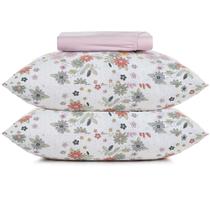 Jogo de Cama Altenburg Florir Malha 3 Peças Queen Rosa