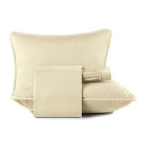 Jogo de Cama Altenburg King 4 Peças Malha Fio Penteado Bege Noale