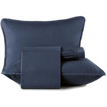 Jogo de Cama Altenburg Minimal Malha 4 Peças Queen Azul