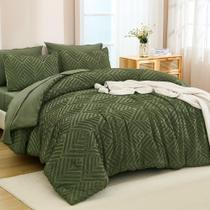 Jogo de Cama Andency King Size Verde Oliva com 7 Peças