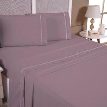 Jogo de Cama Aquarela King Micropercal Ponto Palito 04 Peças 200 Fios 100% Poliéster - Rosê