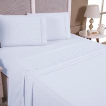 Jogo de Cama Aquarela Queen Micropercal Ponto Palito 04 Peças 200 Fios 100% Poliéster - Branco Jogo de Cama Aquarela Queen Micropercal Ponto Palito 04 Peças 200 Fios 100% Poliéster - Branco