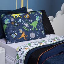 Jogo de Cama Astrodino Branco/Azul Marinho Queen 04 Peças - Percal 200 Fios Jogo de Cama Astrodino Branco/Azul Marinho Queen 04 Peças - Percal 200 Fios