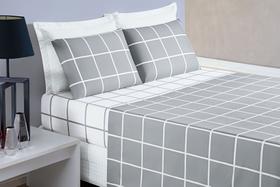 Jogo De Cama Austin King 200 Fios 3 Peças 1,93m X 2,03m Grid